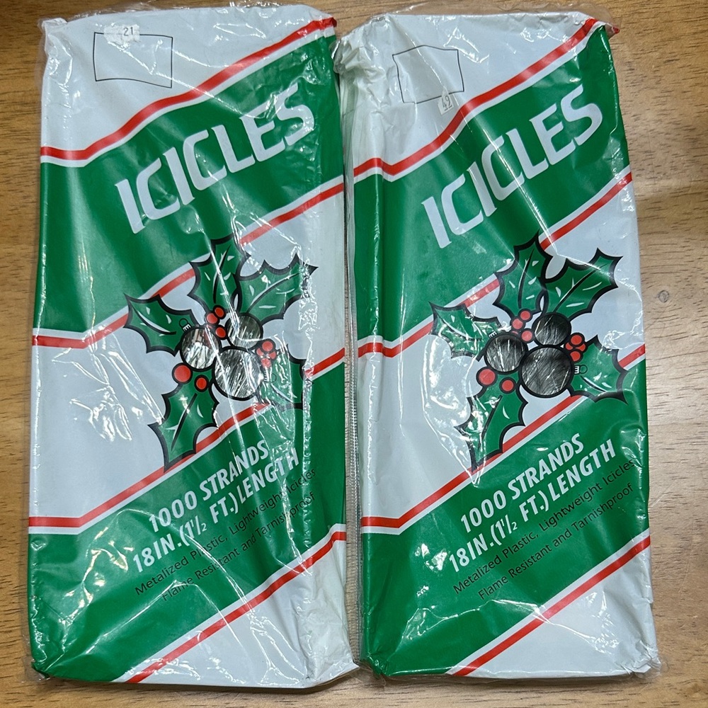 Vtg Icicle Strands new old stock. 2 packages